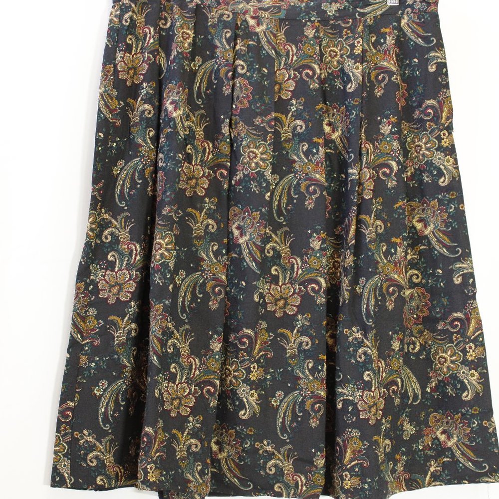 Worthington, Size 18, Black Skirt with random Gold Designs
